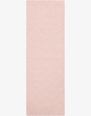 2' x 6' 1 Hand Woven Geo Trellis Flatweave Runner Rug