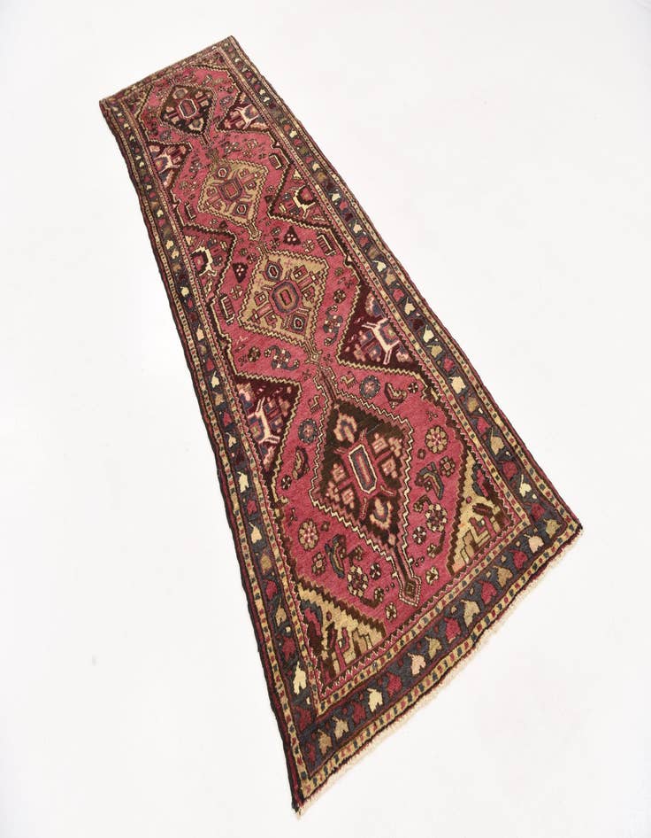 Detail image of 3' 3 x 9' 7  Hand Knotted Hamedan Persian Wool Runner Rug