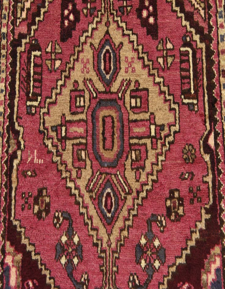 Detail image of 3' 3 x 9' 7  Hand Knotted Hamedan Persian Wool Runner Rug