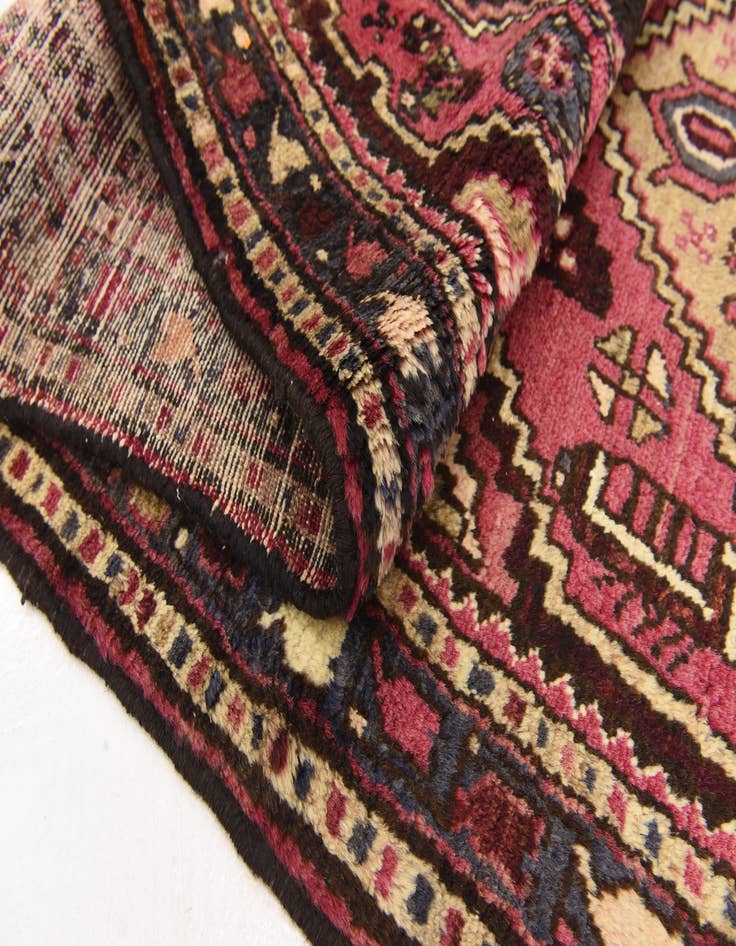 Detail image of 3' 3 x 9' 7  Hand Knotted Hamedan Persian Wool Runner Rug