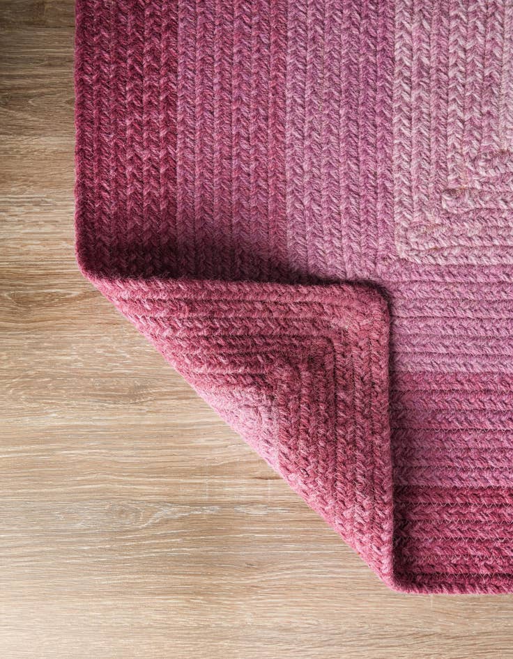 Detail image of 2' x 6' 1 Handmade Hand Braided Wool Runner Rug