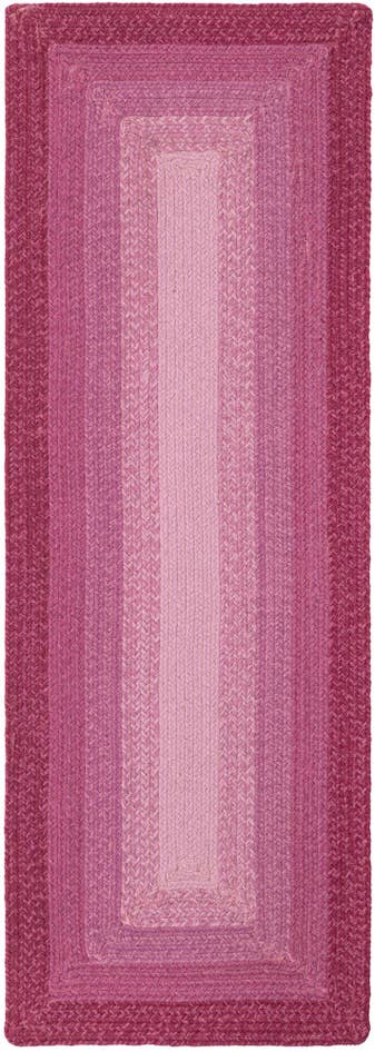 Detail image of 2' x 6' 1 Handmade Hand Braided Wool Runner Rug