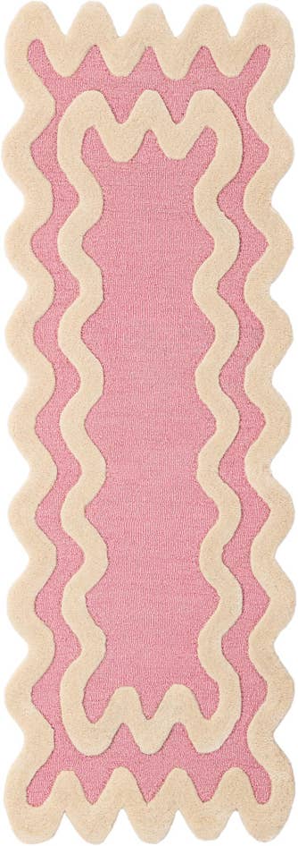 Detail image of 2' x 6' 1 Happy Rugs Wiggles Wool Runner