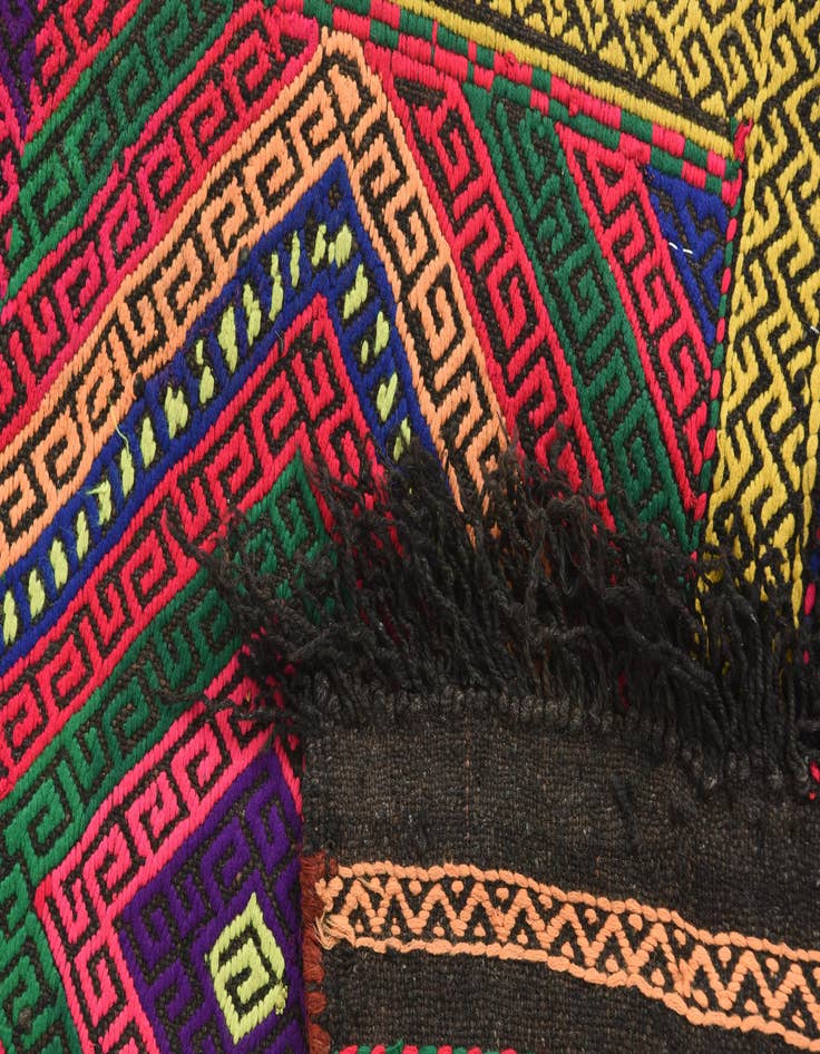 Detail image of 1' 10 x 7' 5  Hand Knotted Kilim Fars Persian Wool Runner Rug