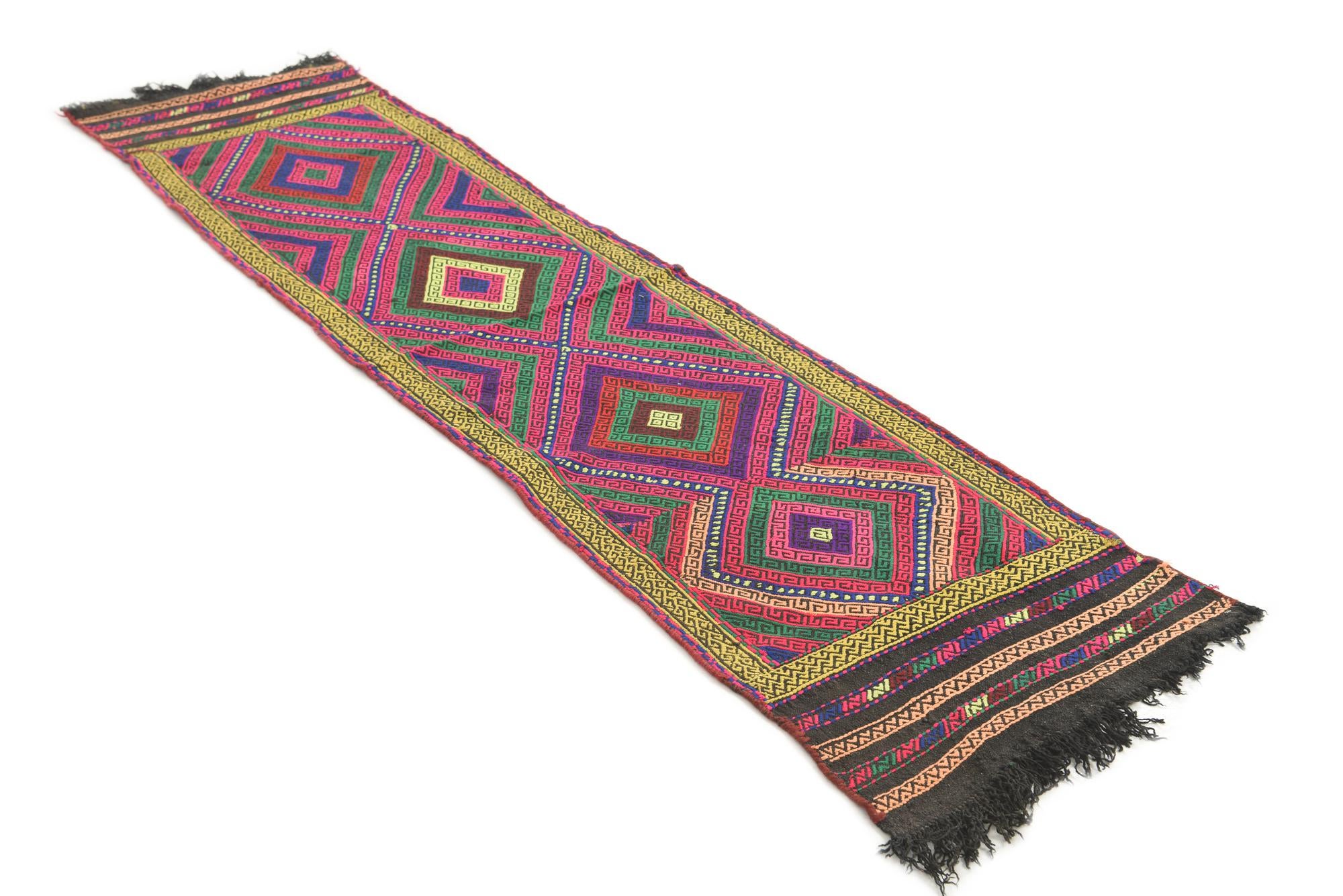 1' 10 x 7' 5 Hand Knotted Kilim Fars Persian Wool Runner Rug