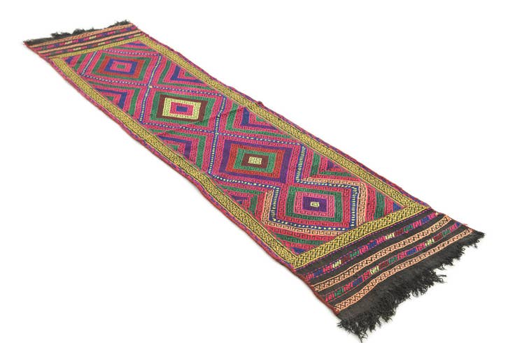 Detail image of 1' 10 x 7' 5 Hand Knotted Kilim Fars Persian Wool Runner Rug
