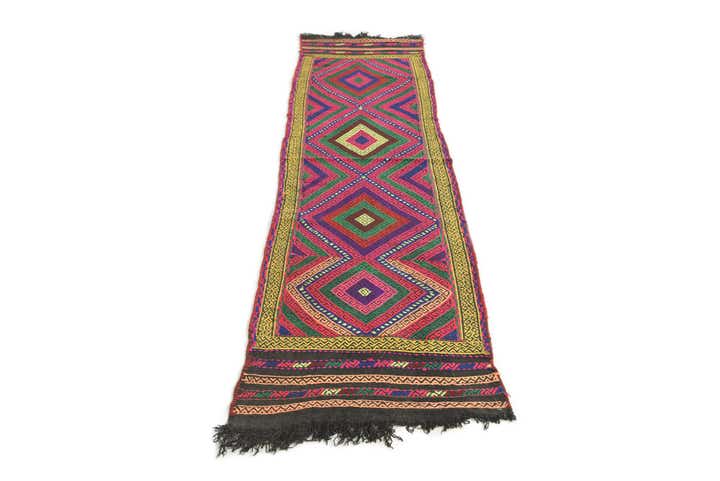 1' 10 x 7' 5 Hand Knotted Kilim Fars Persian Wool Runner Rug