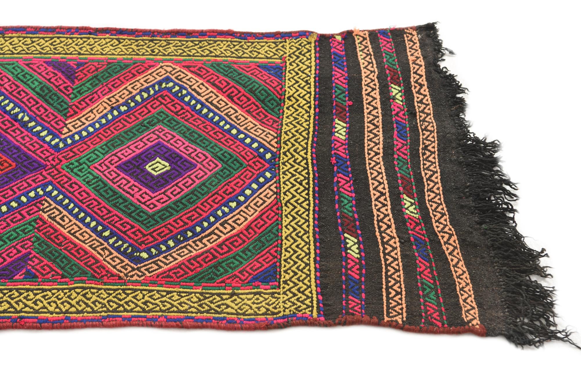 1' 10 x 7' 5 Hand Knotted Kilim Fars Persian Wool Runner Rug