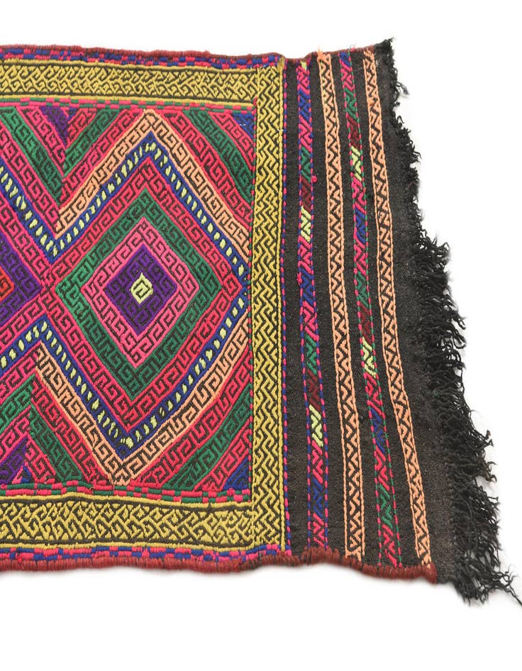 Detail image of 1' 10 x 7' 5  Hand Knotted Kilim Fars Persian Wool Runner Rug