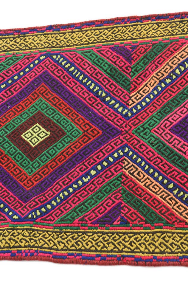 Detail image of 1' 10 x 7' 5 Hand Knotted Kilim Fars Persian Wool Runner Rug