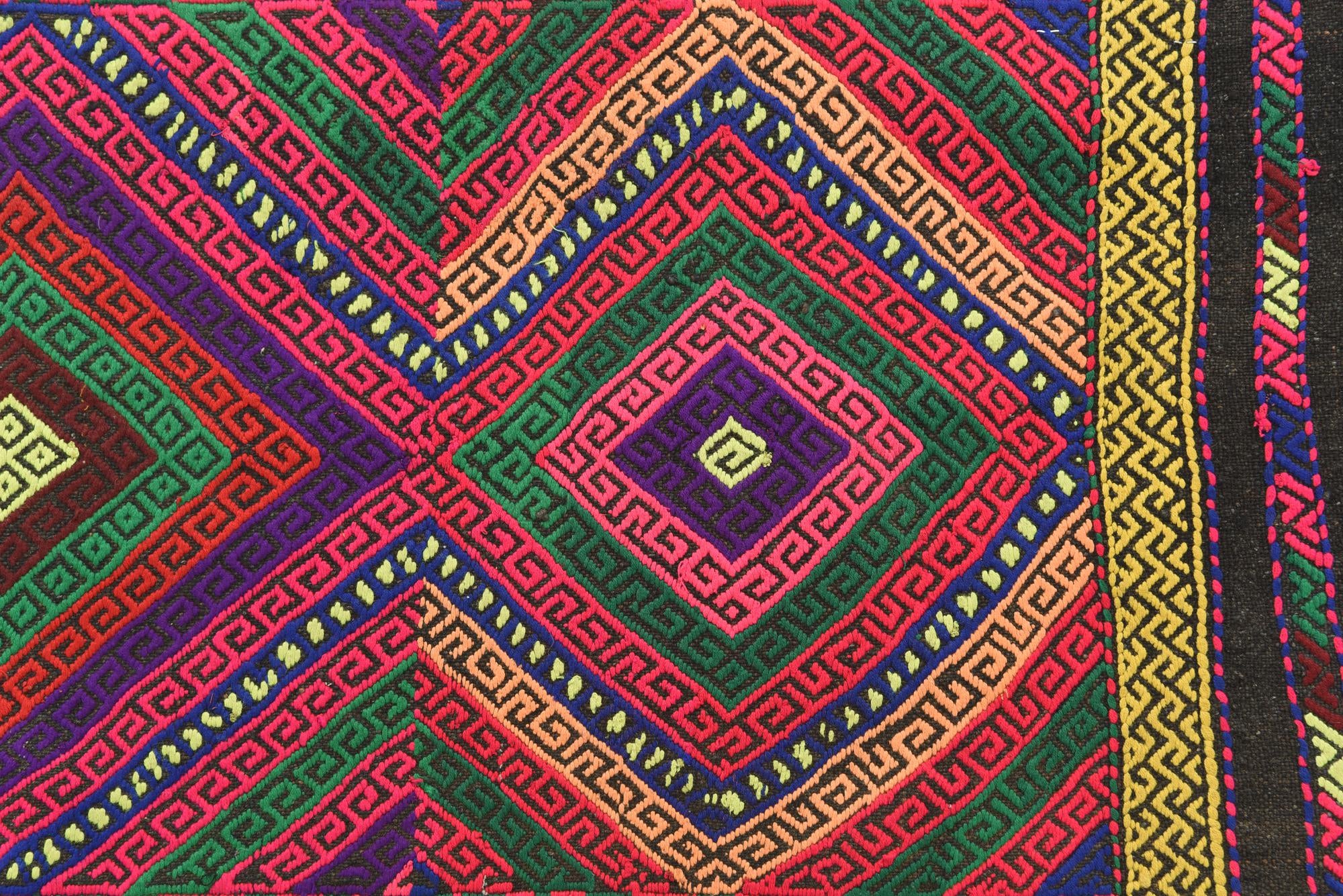 1' 10 x 7' 5 Hand Knotted Kilim Fars Persian Wool Runner Rug