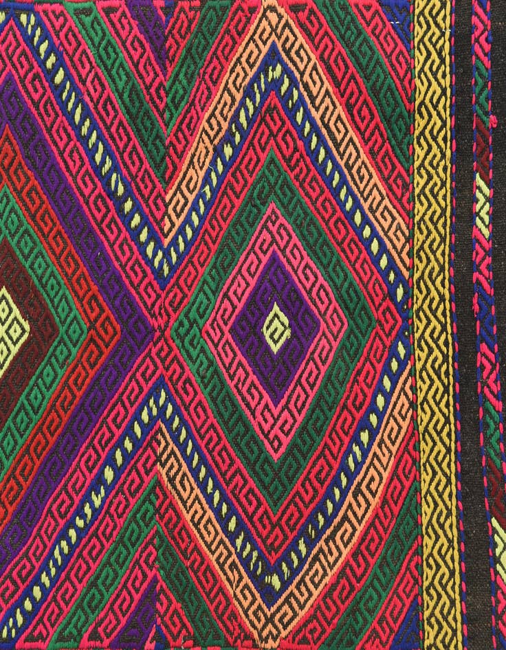 Detail image of 1' 10 x 7' 5  Hand Knotted Kilim Fars Persian Wool Runner Rug