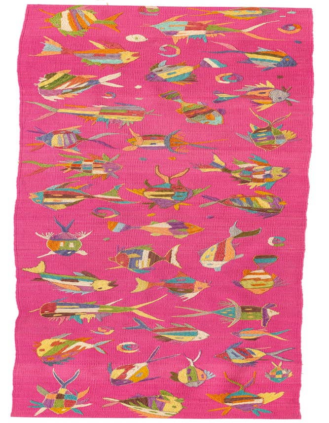Detail image of 2' 5 x 8' Hand Woven Kilim Suzani Wool Runner Rug