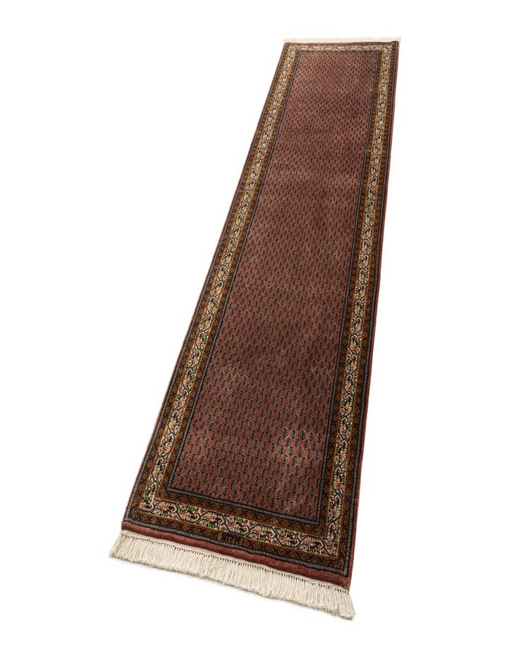 Detail image of 3' x 9' 9 Hand Knotted Mir Wool Runner Rug