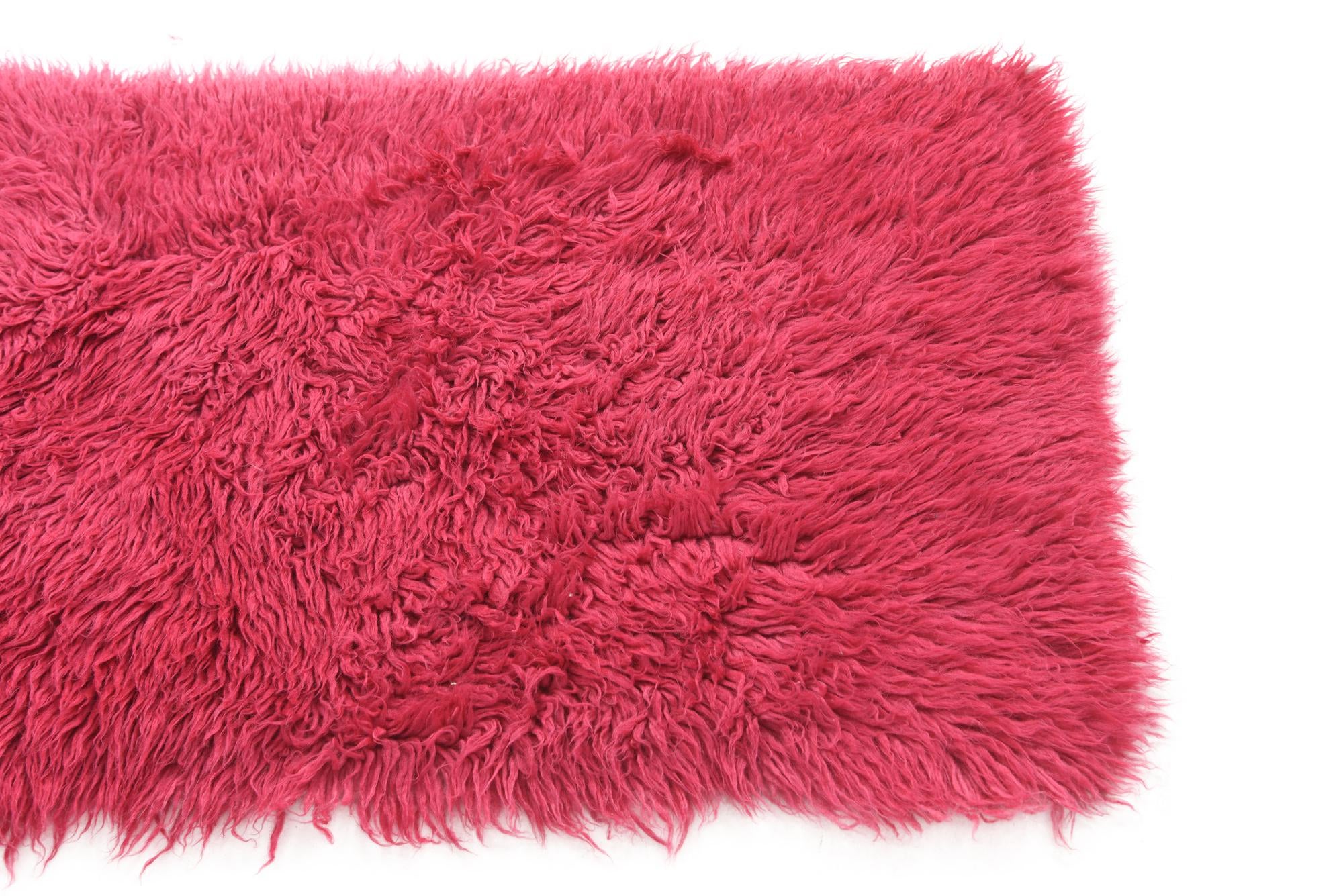 2' 5 x 4' 10 Hand Knotted Moroccan Wool Runner Rug