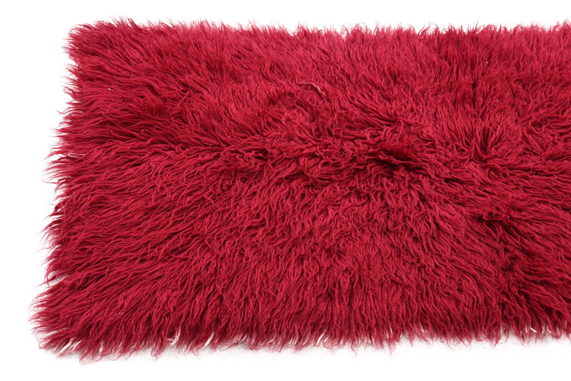 2' 4 x 4' 9 Hand Knotted Moroccan Wool Runner Rug