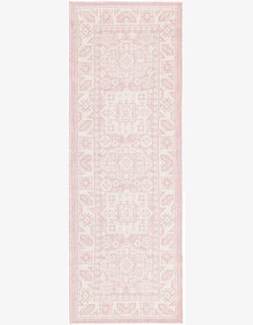 Pink Easy-Clean Aztec Indoor / Outdoor Runner Rug