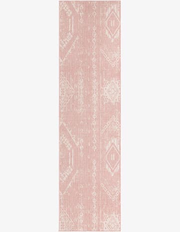 Pink Easy-Clean Bohemian Indoor / Outdoor Runner Rug