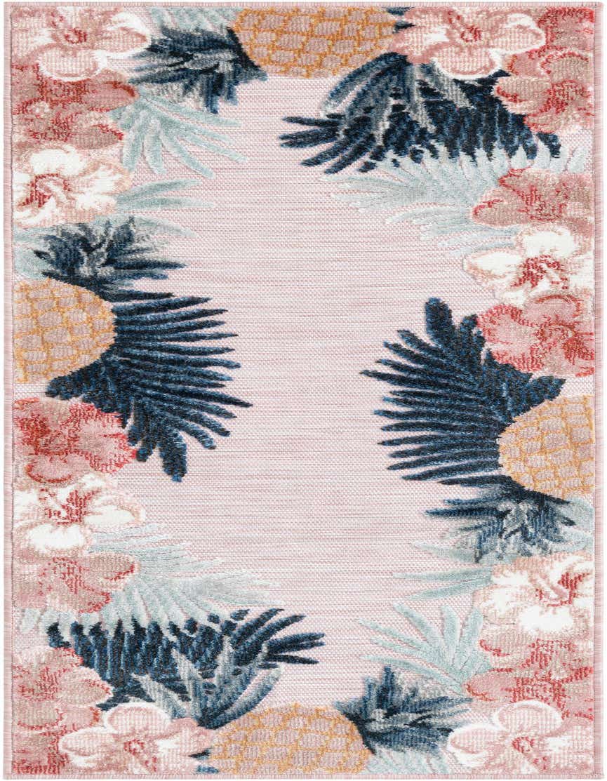 2' 2 x 5' 3 Easy-Clean Botanical Indoor / Outdoor Runner Rug