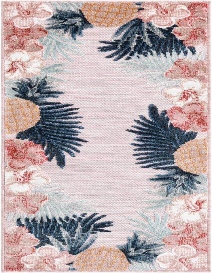 Detail image of 2' 2 x 5' 3 Easy-Clean Botanical Indoor / Outdoor Runner Rug