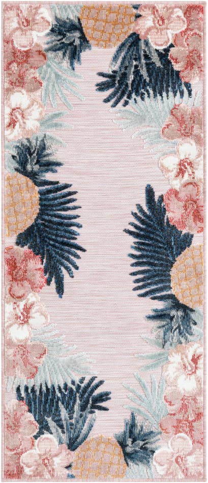 Detail image of 2' 2 x 5' 3 Easy-Clean Botanical Indoor / Outdoor Runner Rug