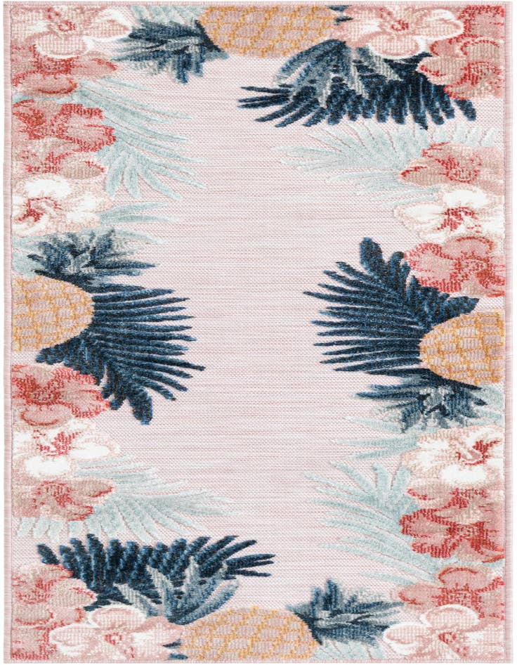 Detail image of 2' 2 x 6' Easy-Clean Botanical Indoor / Outdoor Runner Rug