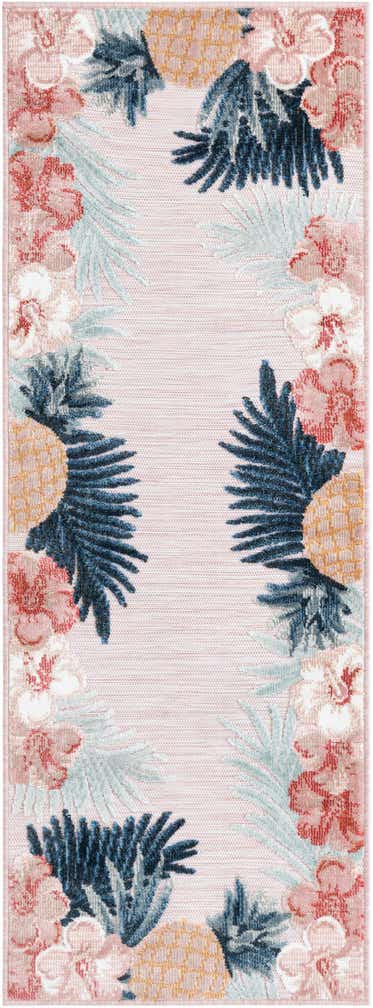 2' 2 x 6' Easy-Clean Botanical Indoor / Outdoor Runner Rug