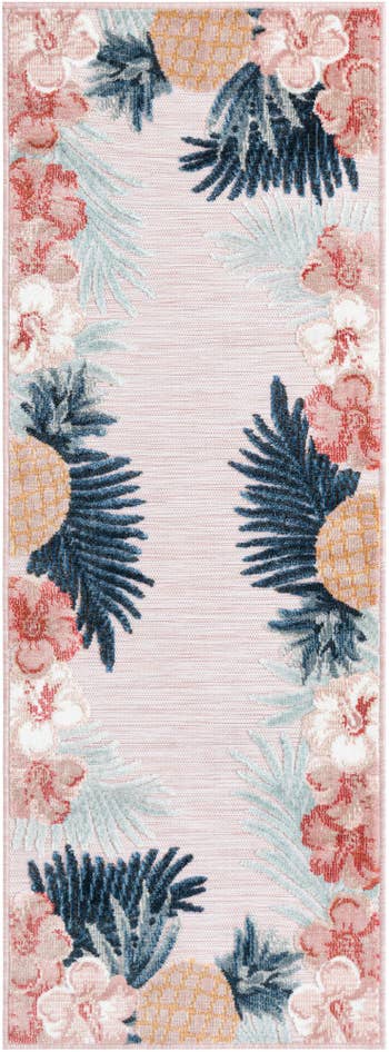 Detail image of 2' 2 x 6' Easy-Clean Botanical Indoor / Outdoor Runner Rug