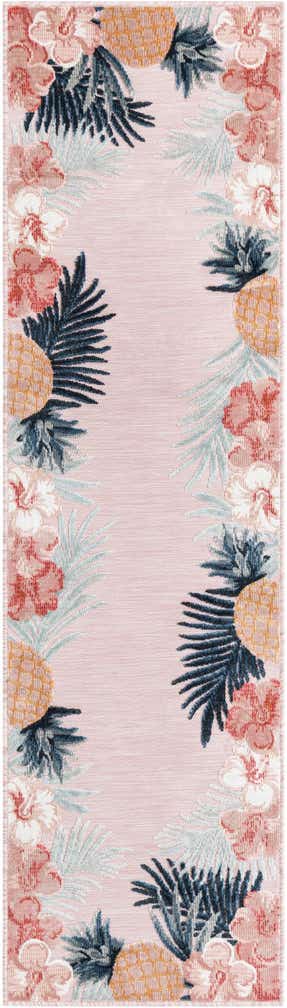 2' 2 x 8' Easy-Clean Botanical Indoor / Outdoor Runner Rug