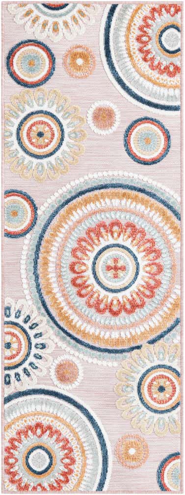2' 2 x 6' Easy-Clean Botanical Indoor / Outdoor Runner Rug