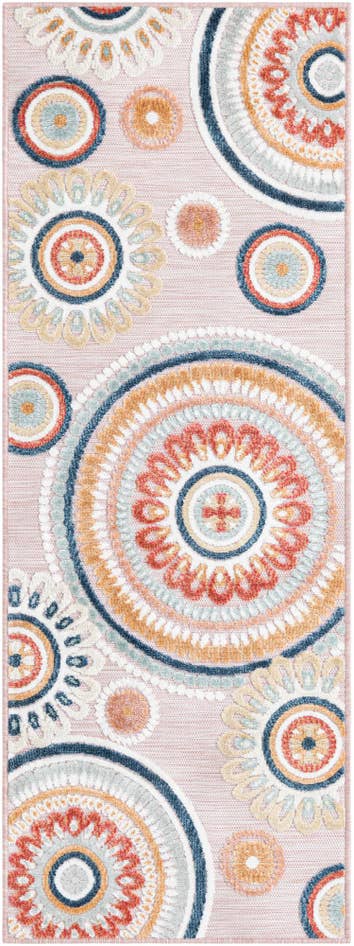 Detail image of 2' 2 x 6' Easy-Clean Botanical Indoor / Outdoor Runner Rug
