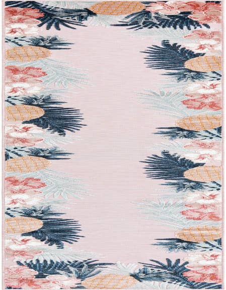 Detail image of 2' 7 x 12' Easy-Clean Botanical Indoor / Outdoor Runner Rug