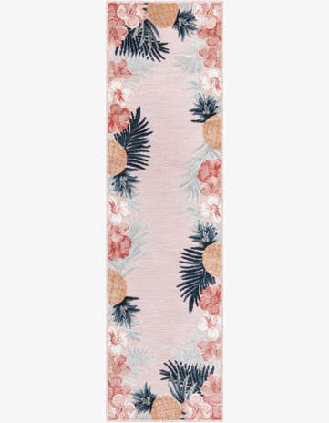 2' 2 x 8' Easy-Clean Botanical Indoor / Outdoor Runner Rug