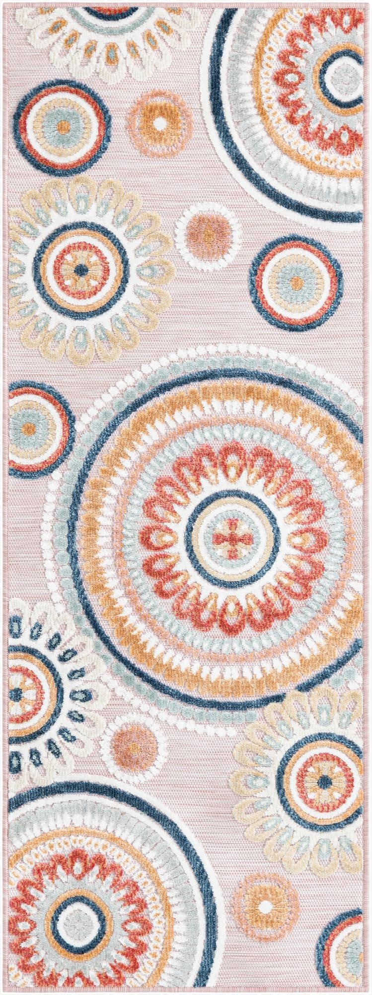 Primary image 2' 2 x 6'  Washable Botanical Indoor / Outdoor Runner Rug