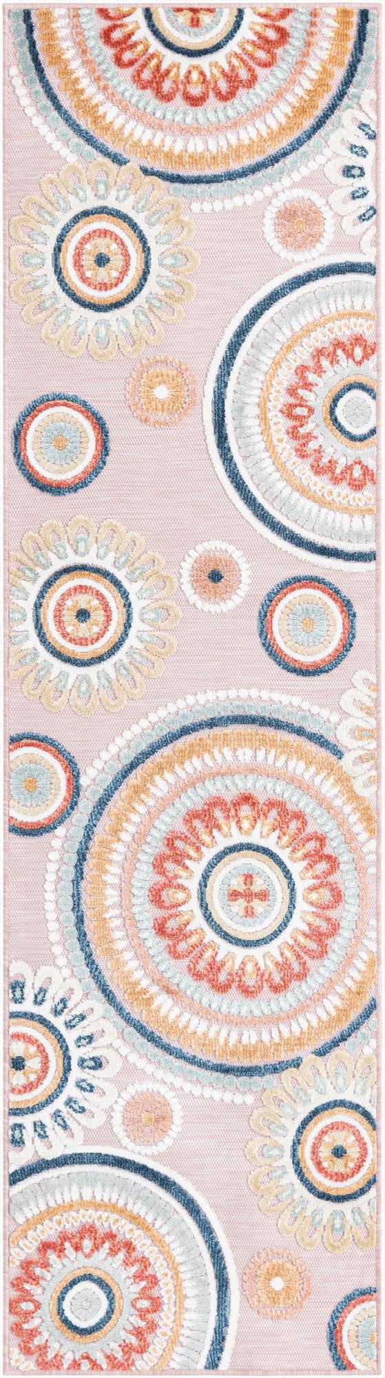 2' 2 x 8'  Washable Botanical Indoor / Outdoor Runner Rug