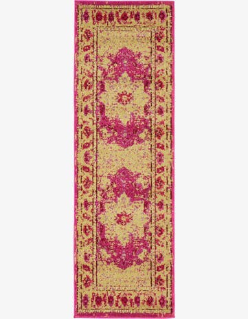 Pink Washable Palazzo Runner Rug