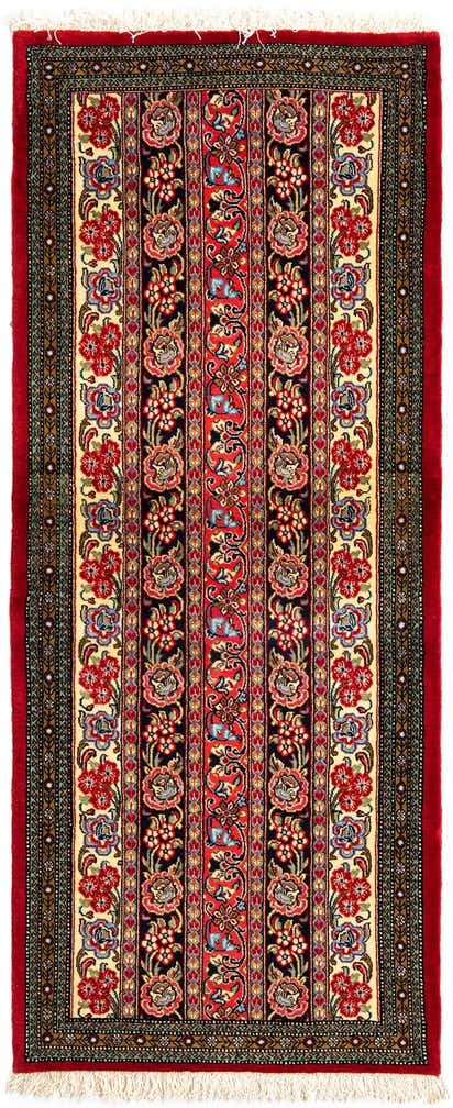 2' 7 x 6' 5 Hand Knotted Qom Persian Runner Rug