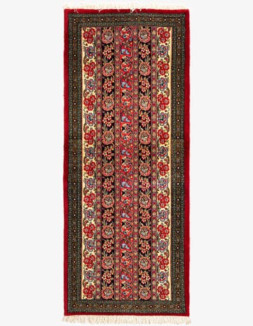 2' 7 x 6' 5 Hand Knotted Qom Persian Runner Rug