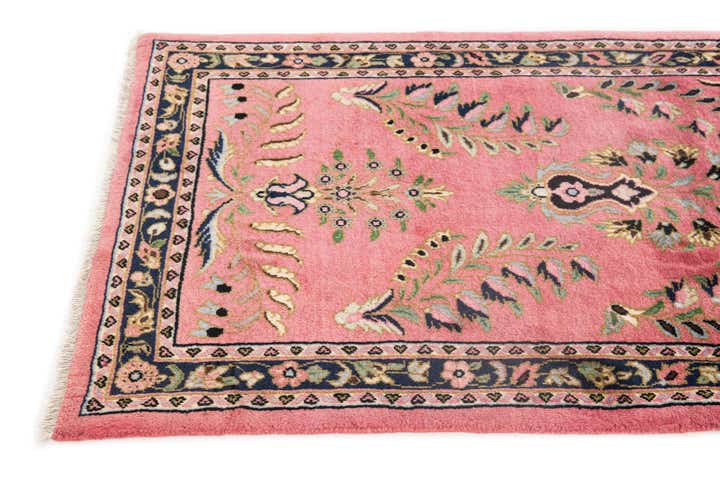 2' 4 x 12' 2 Hand Knotted Sarough Wool Runner Rug