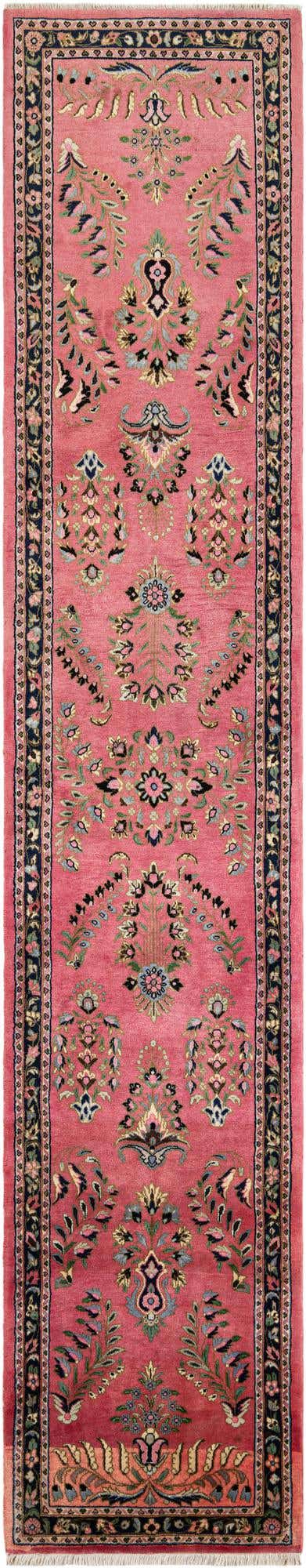 2' 4 x 12' 2 Hand Knotted Sarough Wool Runner Rug