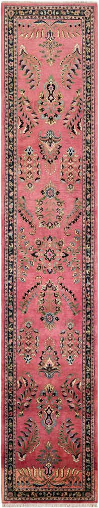 2' 4 x 12' 2 Hand Knotted Sarough Wool Runner Rug