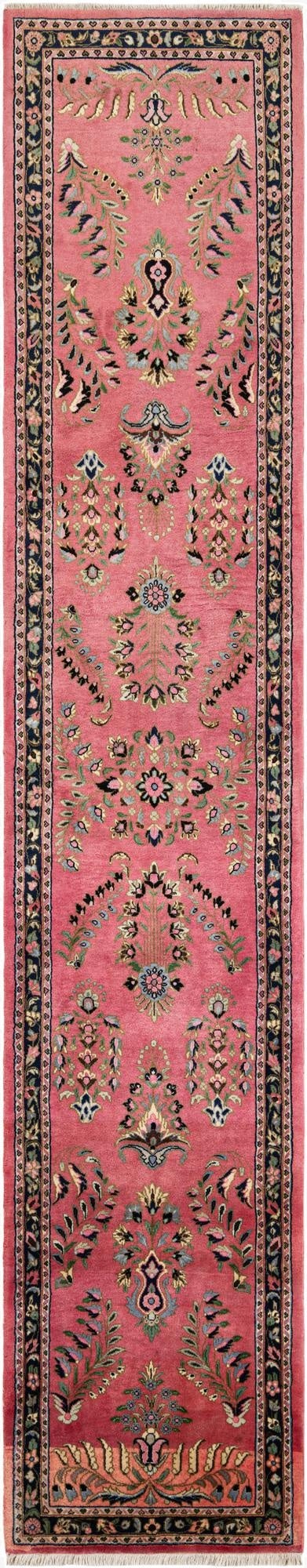 2' 4 x 12' 2  Hand Knotted Sarough Wool Runner Rug