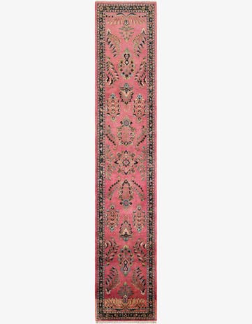 2' 4 x 12' 2 Hand Knotted Sarough Wool Runner Rug