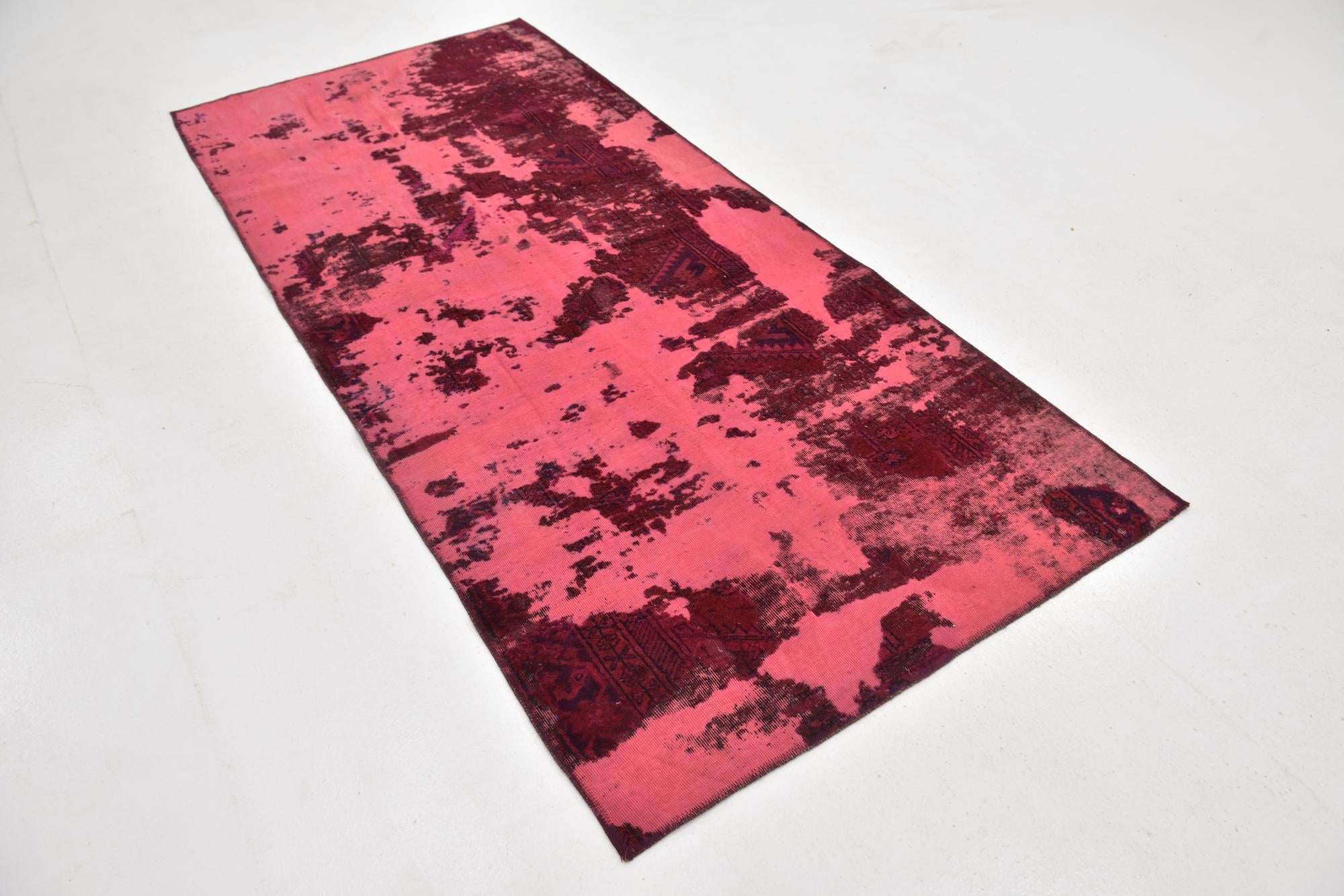 3' 8 x 8' 2 Hand Knotted Ultra Vintage Persian Wool Runner Rug