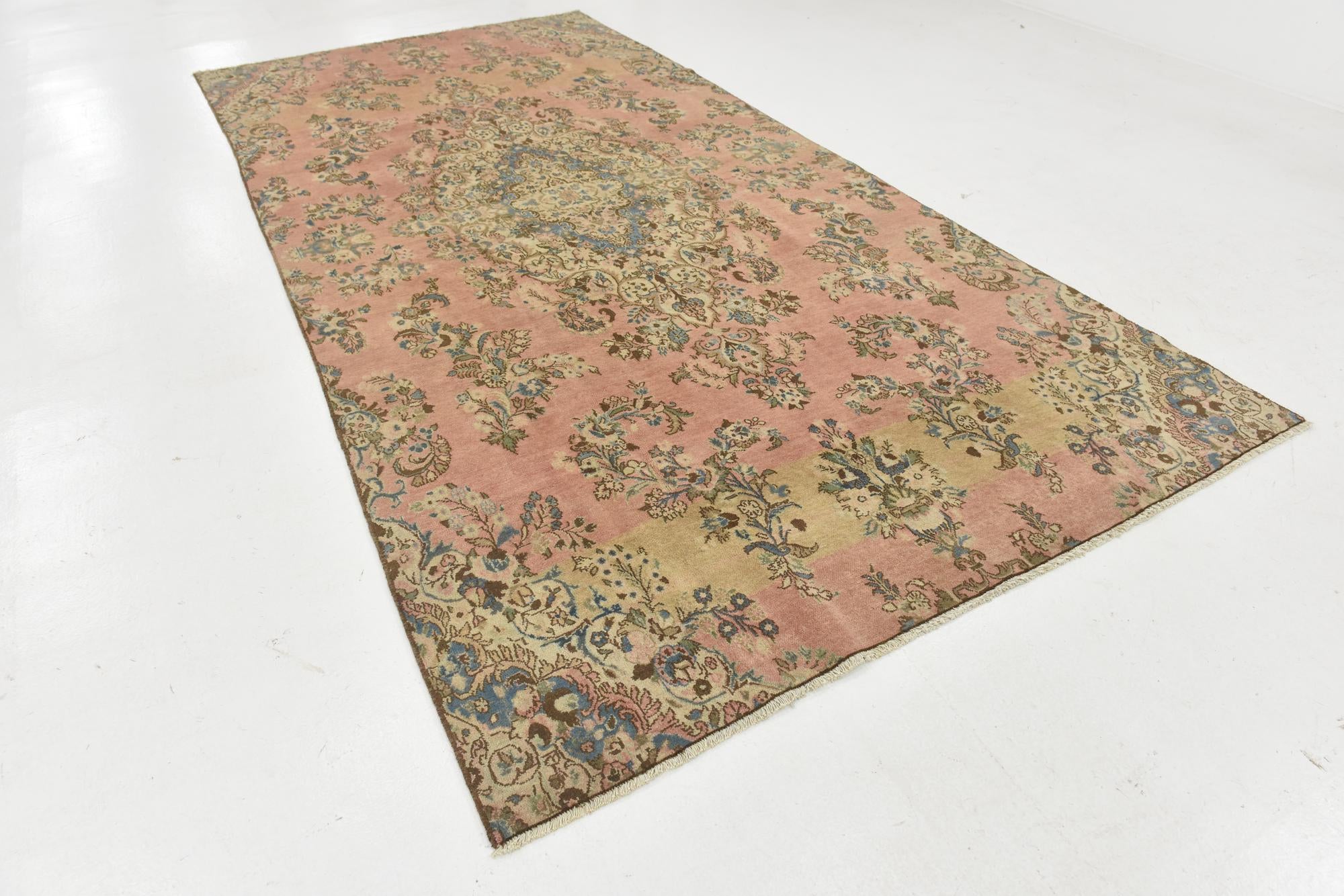 6' 5 x 13' 6 Hand Knotted Ultra Vintage Persian Wool Runner Rug