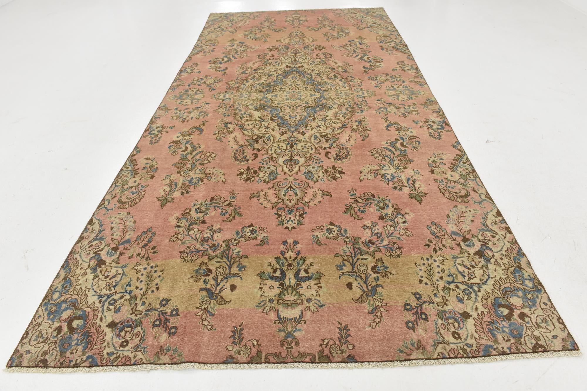6' 5 x 13' 6 Hand Knotted Ultra Vintage Persian Wool Runner Rug