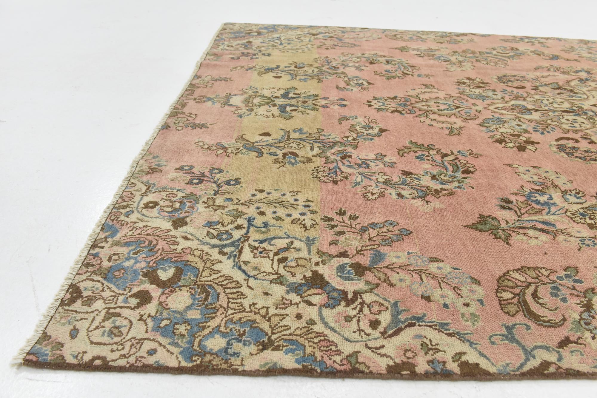 6' 5 x 13' 6 Hand Knotted Ultra Vintage Persian Wool Runner Rug