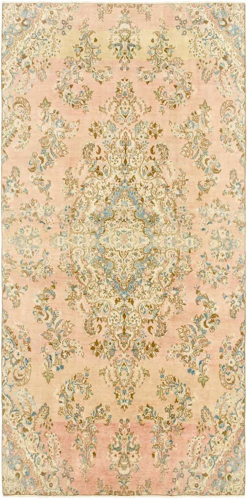 195cm x 410cm Handgeknoopt Ultra Vintage Perzisch Wol Loper Vloerkleed