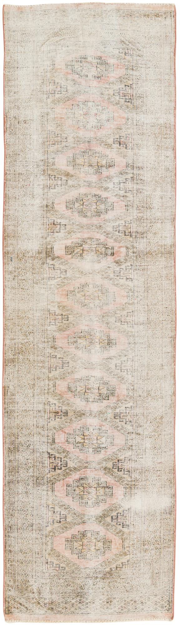 2' 5 x 8' 4 Hand Knotted Ultra Vintage Persian Wool Runner Rug