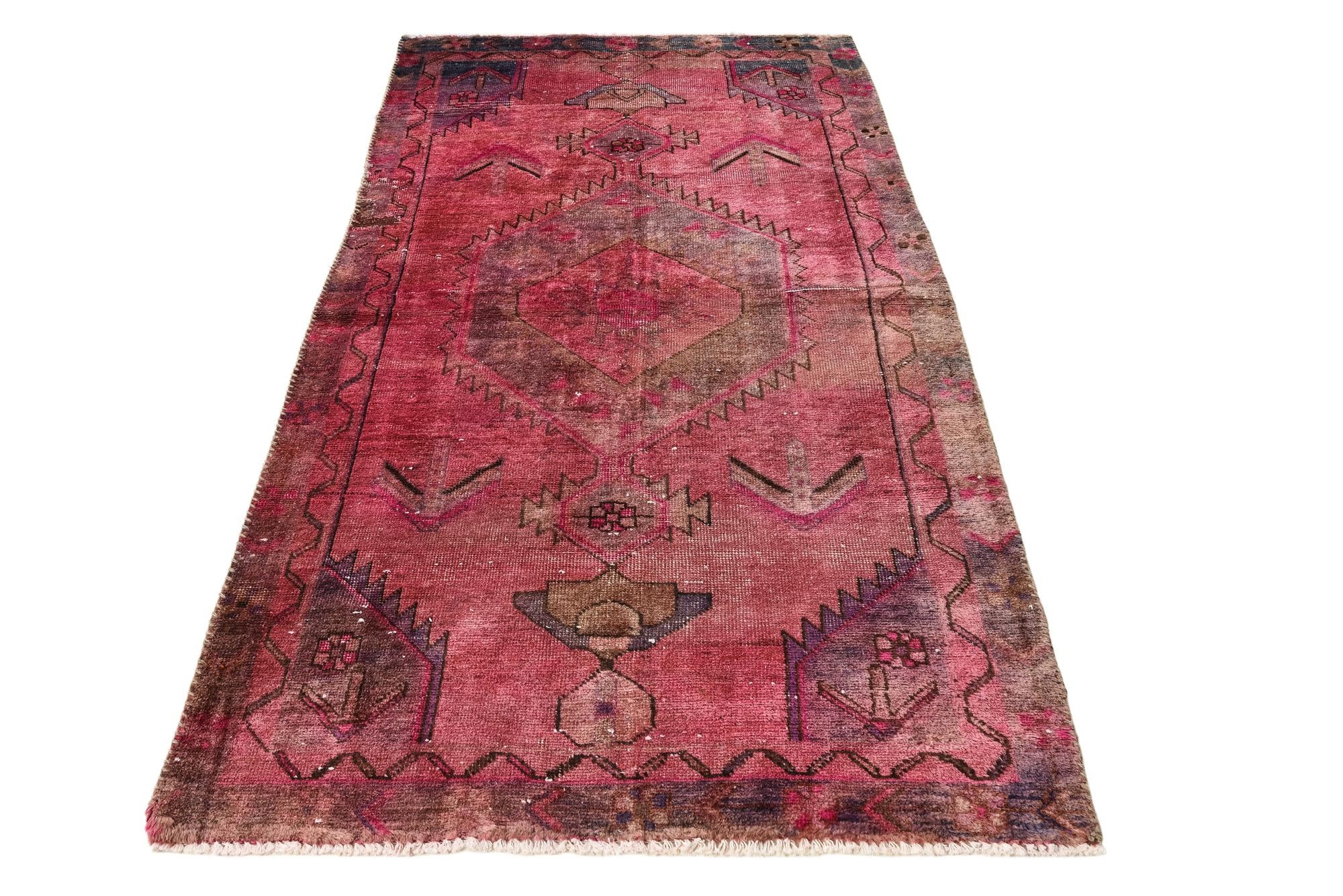 3' 4 x 6' 9 Hand Knotted Ultra Vintage Persian Wool Runner Rug